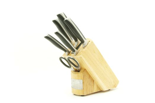 Metal knife isolated on the white background