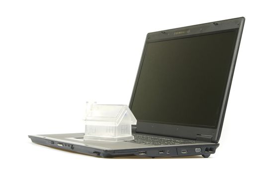Notebook personal computer on white background                