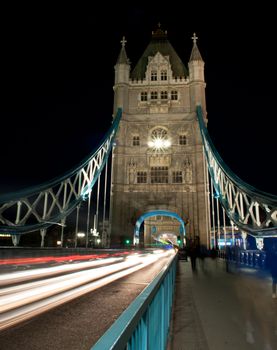 Tower Bridge traffic at night 