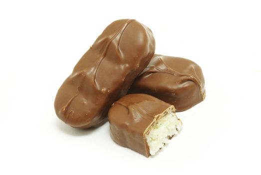 Delicious  chocolate confetti isolated on white