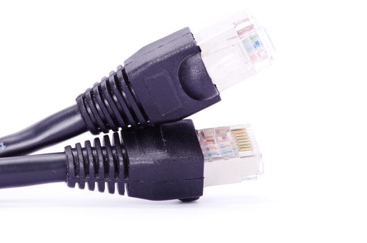  Macro shot of network connection plug