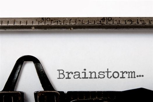 Brainstorm written on a vintage typewriter