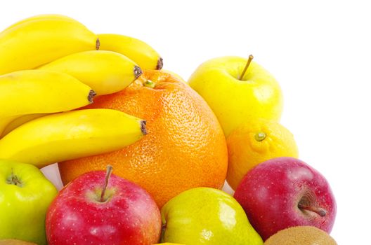 Composition with fruits isolated on white