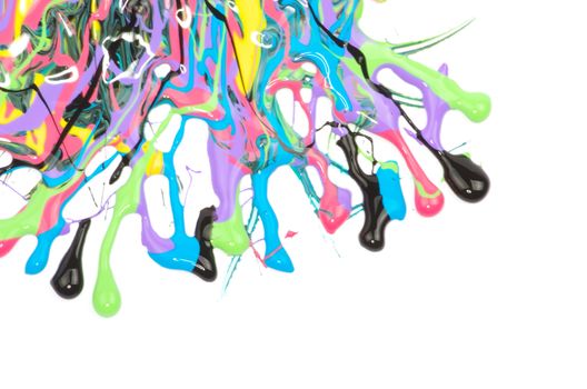 paint dripping isolated on white