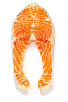 raw salmon fillet isolated on white