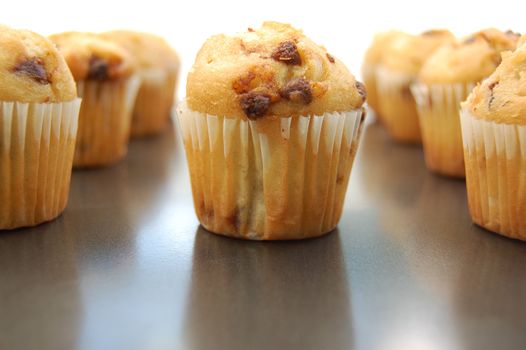 Close up of freshly baked muffins