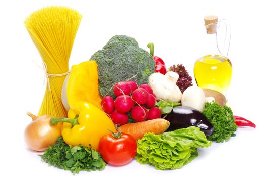 food ingredients isolated on white background