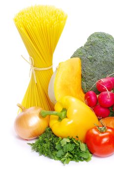 food ingredients isolated on white background