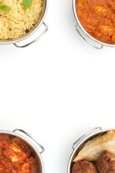 Curry dishes with space for text or menu options