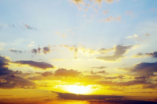 blue sky background with tiny clouds