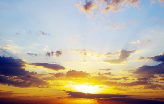 blue sky background with tiny clouds