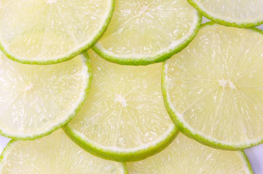 lime slices isolated on white background