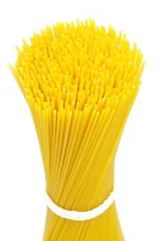 Bunch of spaghetti isolated on white background.