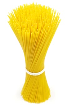Bunch of spaghetti isolated on white background.