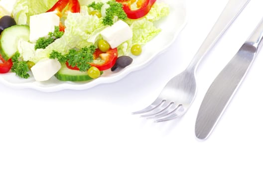 salad isolated on white background