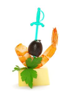  canape with cheese over white