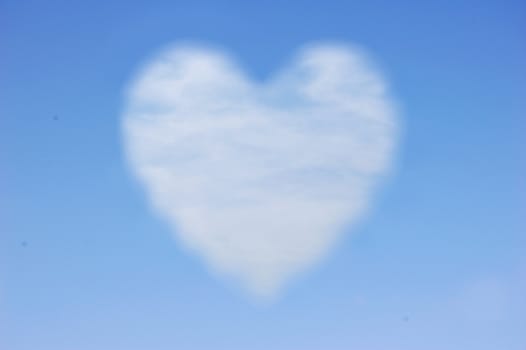 Cloud in the sky in a heartshape