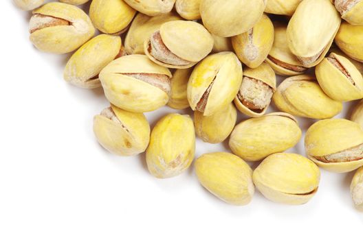 pistachios on a white background