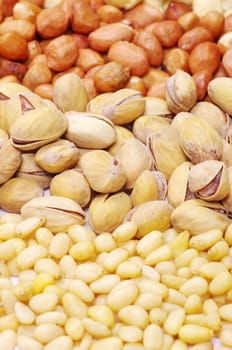 Assorted nuts as a background