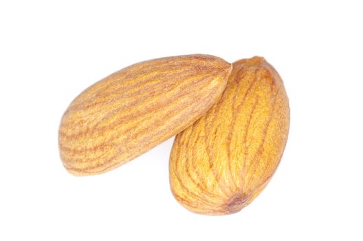almonds isolated on a white