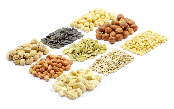  seeds and nuts with collection