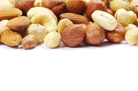 mixed nuts on white background