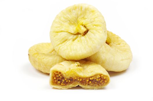 dried figs isolated on white background