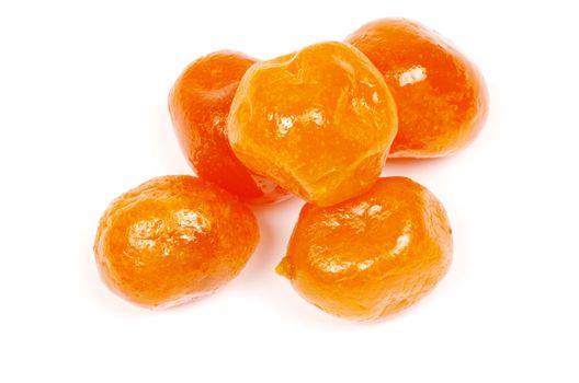Dried kumquat isolated on a white background