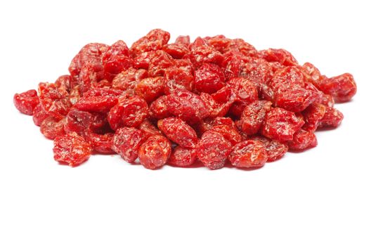 red dried goji berries on white