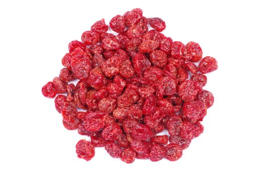 dried cranberry fruits isolated on white background