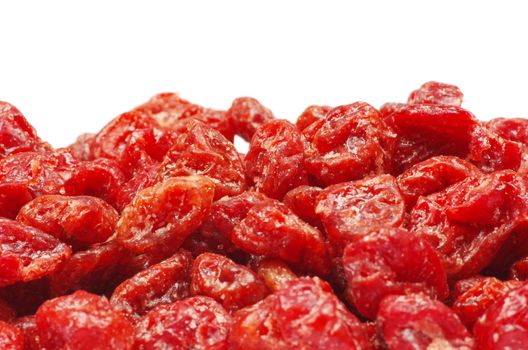 red cranberries berries on white