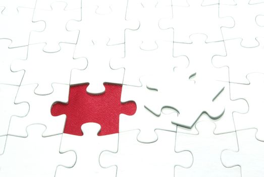 White puzzles for background. business concept