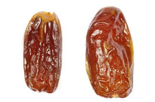 dryed dates on white background