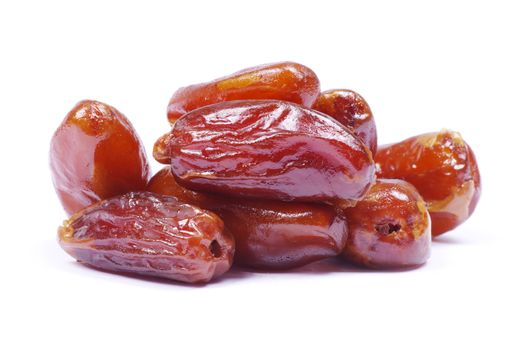 dryed dates on white background