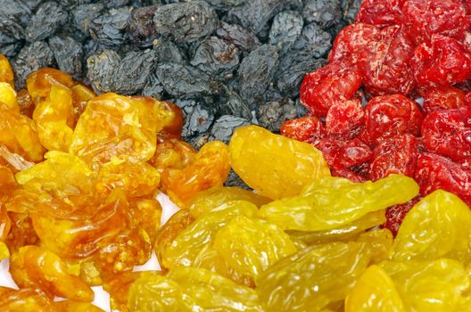 assortment dried fruits close up 