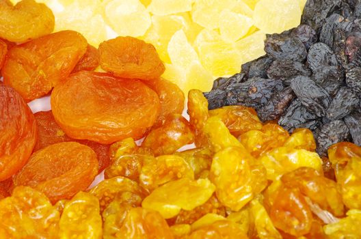 Background made of assorted dried fruits