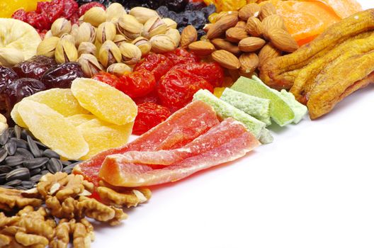 mix dried fruits collection on white