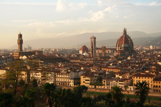 Italy. Tuscany region. Florence at sunset 