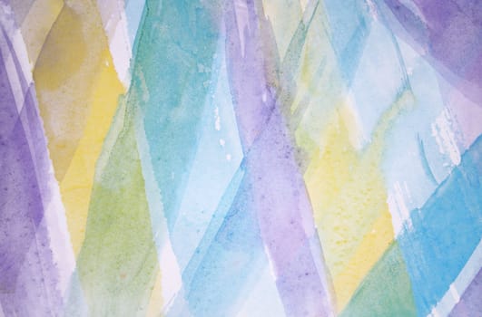 Abstract watercolor background with colorful different layers on paper texture