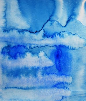 Abstract watercolor background with colorful different layers on paper texture 