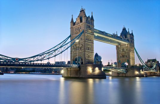 London Tower Bridge and the River Thames at sunset 