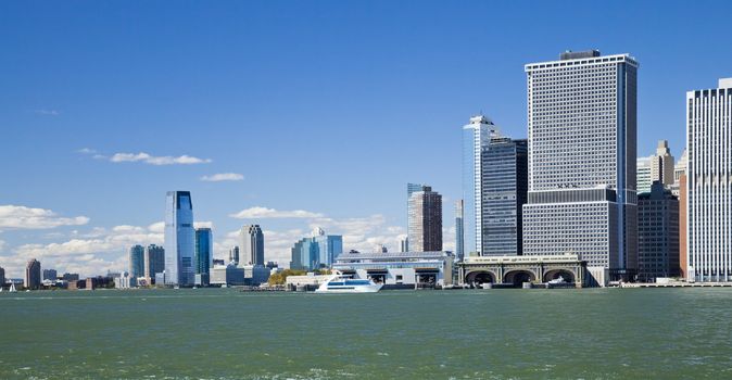 The New York City and New Jersey skyline at the afternoon