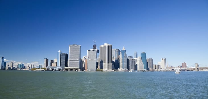 The New York City skyline at the afternoon