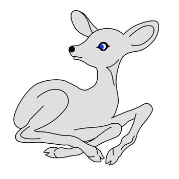 illustration small deer on white background