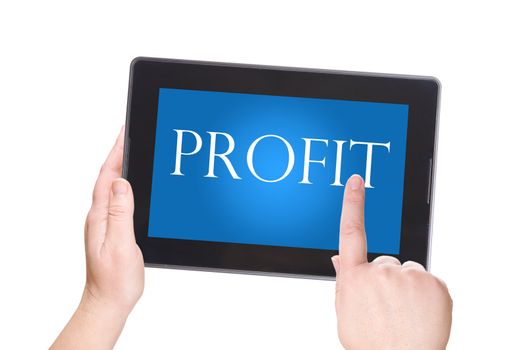 The Profit. Electronic notebook PC on a white background