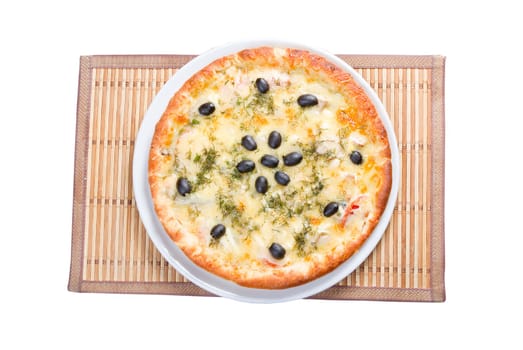 Supreme Pizza  isolated on a white background.