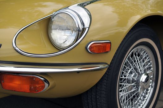 Detail of a jaguar E type