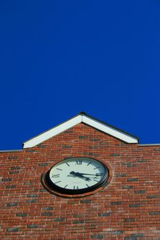 Close up of a clock tower.
