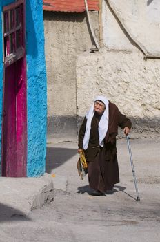 June 2008 Ankara Turkey - Old traditional Turkish woman 