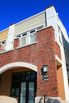 Close up of a modern building.
